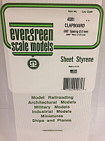 Evergreen Scale Models 4081 .080in Opaque White Polystyrene Clapboard Siding (1sheet)