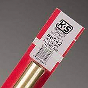 K&S Engineering 8142 All Scale - 19/32 inch OD Round Brass Tube 0.014inch Thick x 12inch Long