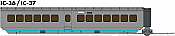 Rapido Trains 203101 - HO UAC TurboTrain Additional Coach: United Aircraft/US DOT