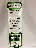 Evergreen Scale Models 255 - Opaque White Polystyrene Square Tubing .312In x 14In (2 pcs pkg)