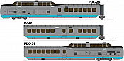 Rapido Trains 203501 - HO UAC TurboTrain (DC/DCC/Sound): United Aircraft/US DOT - 3 Car Set