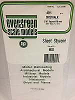 Evergreen Scale Models 4515 - 3/16in x 3/16in Opaque White Polystyrene Sidewalk (1 Sheet)