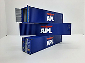 Aurora Miniatures Inc HCBAPT1 - HO 40ft Hi-Cube Dry Containers - APL (3pk) - 1st run