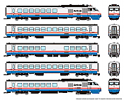 Rapido 525004 - N Scale RTL Turboliner - DC Silent - Amtrak (Phase III Late) Set #4