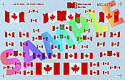  Microscale Inc. 4372 - HO Mini-Cal Red & White w/Maple Leaf - Canadian Flag Decals (1965+)