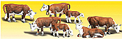Woodland Scenics 2144 - N Scenic Accent Figures - Hereford Cows pkg(11)