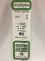 Evergreen Scale Models 277 - Opaque White Polystyrene I-Beam .250In x 14In (3 pcs pkg)