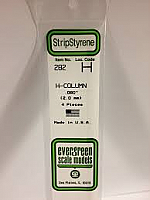 Evergreen Scale Models 282 - Opaque White Polystyrene H-Column .080In x 14In (4 pcs pkg)