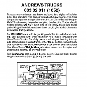 Micro Trains 003 02 011 - N Scale Andrews Trucks with short ext. couplers (1pair)