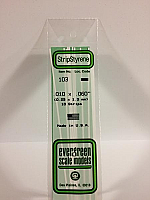 Evergreen Scale Models 103 Opaque White Polystyrene Strips 14in .010x.060 (10pcs pkg)
