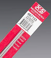 K&S Engineering 87133 All Scale - 3/32 inch OD Round Stainless Steel Rods - 22 Gauge x 12inch Long