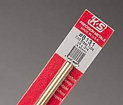 K&S Engineering 8131 All Scale - 1/4 inch OD Round Brass Tube 0.014inch Thick x 12inch Long