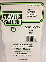 Evergreen Scale Models 4037 .037in Opaque White Polystyrene HO scale Freight Car Siding (1sheet)