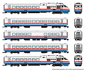 Rapido 525502 - N Scale RTL Turboliner - DCC & Sound - Amtrak (Phase III Early) Set #3
