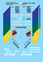 Microscale 871226 - HO Canadian National & Canadian Pacific Diesel Locomotives (Expo 1986 Scheme) Waterslide Decal