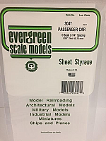 Evergreen Scale Models 3047 .047in Opaque White Polystyrene Passenger Car Siding (1Sheet)
