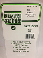 Evergreen Scale Models 4030 .030in Opaque White Polystyrene V Groove Siding (1 Sheet)