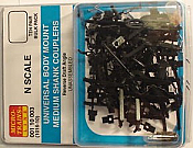 Micro Trains 001 10 003 - N Scale Universal Medium-Shank Body-Mount Coupler - Bulk Pack Kit (10 Pair)