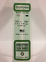 Evergreen Scale Models 121 Opaque White Polystyrene Strips 14in .02x.03 (10pcs pkg)