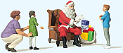Preiser 10763 - HO Santa in Chair, Mother and 2 Children