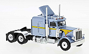 Brekina 85711 - HO 1973 Peterbilt 359 Sleeper-Cab Tractor - Assembled - Metallic Blue, Yellow