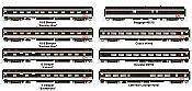 Rapido 550014 - N Scale -The Ocean- Passenger Cars - CN Rail: Wet Noodle Scheme (8-Car Set)