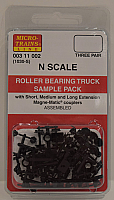 MicroTrains 311002 - N scale Roller Bearing Trucks Sampler Pack - 1 Pair Each #302031, 302034 & 302022