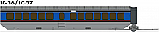 Rapido Trains 203102 - HO UAC TurboTrain Additional Coach: Penn Central/US DOT