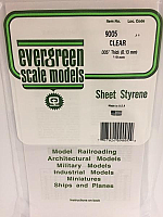 Evergreen Scale Models 9005 - .005in Clear Oriented Polystyrene Sheet (3 Sheets)