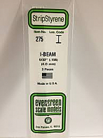 Evergreen Scale Models 275 - Opaque White Polystyrene I-Beam .156In x 14In (3 pcs pkg)