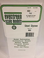 Evergreen Scale Models 4503 - 1/8in x 1/8in Opaque White Polystyrene Square Tile (1sheet)