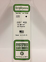 Evergreen Scale Models 220 - OD White Polystyrene Rod .035In x 14In (10 pcs pkg)
