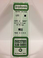 Evergreen Scale Models 120 Opaque White Polystyrene Strips 14in .02x.02 (10pcs pkg)