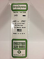 Evergreen Scale Models 149 Opaque White Polystyrene Strips 14in .04x.250 (10pcs pkg)