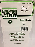 Evergreen Scale Models 4125 .125in Opaque White Polystyrene V Groove Siding (1sheet)