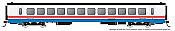 Rapido 25105 - HO Rohr Turboliner - DC/ Silent - Amtrak Phase 3 (late) - Turbocoach #187