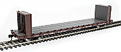 Walthers Mainline 5876 - HO RTR 60Ft Pullman-Standard Bulkhead Flatcar (48Ft IL) - Trailer Train (brown) #90663