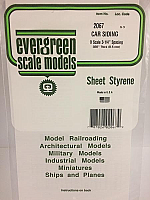 Evergreen Scale Models 2067 .067in Opaque White Polystyrene O Scale Freight Car Siding (1 Sheet)