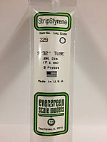Evergreen Scale Models 229 - OD Opaque White Polystyrene Tubing .281In x 14In (3 pcs pkg)