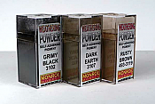 Monroe Models 2912 - Grit & Grime Weathering Powder Set - 1 Grimy Black, Dark Earth and Rusty Brown