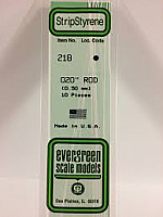 Evergreen Scale Models 218 - OD White Polystyrene Rod .02In x 14In (10 pcs pkg)