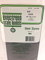 Evergreen Scale Models 9515 - Plain Opaque Black Polystyrene Sheet .040In x 6In x 12In (2 pcs pkg)
