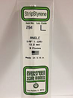 Evergreen Scale Models 294 - Opaque White Polystyrene Angle .125In x 14In (3 pcs pkg)