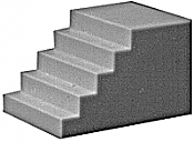 Pikestuff 1010 - HO Concrete Staircase - 3pkg
