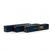 Athearn 28996 - HO RTR 53Ft Jindo Container - CSX (3pkg) #1