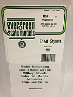 Evergreen Scale Models 4100 .100in Opaque White Polystyrene V Groove Siding (1sheet)