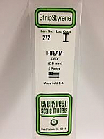 Evergreen Scale Models 272 - Opaque White Polystyrene I-Beam .080In x 14In (4 pcs pkg)