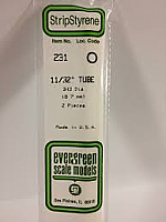 Evergreen Scale Models 231 - OD Opaque White Polystyrene Tubing .344In x 14In (2 pcs pkg)