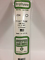 Evergreen Scale Models 234 - OD Opaque White Polystyrene Tubing .438In x 14In (2 pcs pkg)