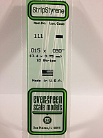 Evergreen Scale Models 111 Opaque White Polystyrene Strips 14in .015x.030 (10pcs pkg)